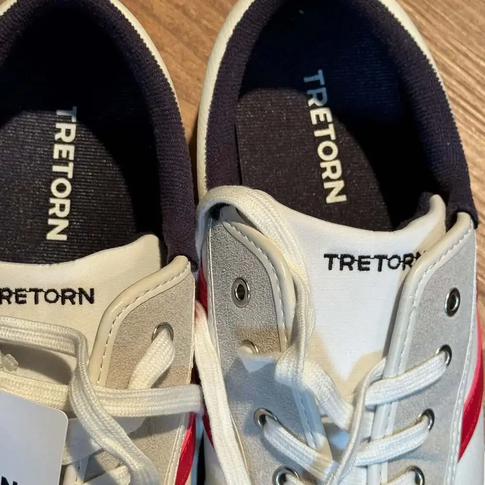 Tretorn Men’s 10 White Red Low Top Sneakers Ortholite Comfort Shoes NWT